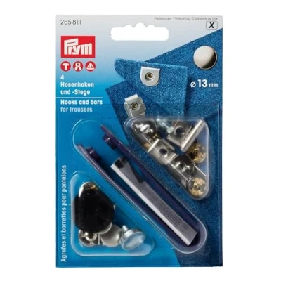 Immagine di Prym Ganci e spranghette per Pantaloni 13 mm ossido, Metallo, Argento/Bronzo