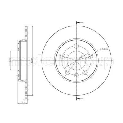 Immagine di METELLI Disco freno VOLKSWAGEN: Golf 4, 4 Variant, Bora AUDI: A3 Hatchback, TT Coupe, Roadster, SKODA: Octavia I Hatchback 23 0742C