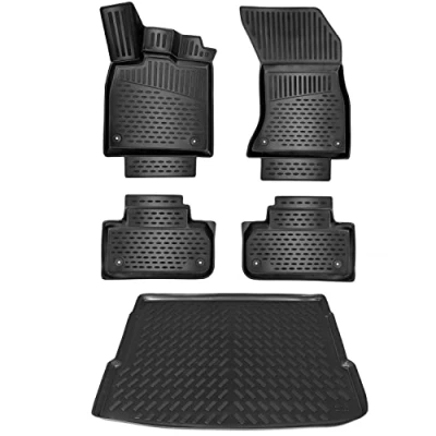 Immagine di ELMASLINE Set di tappetini in gomma e vasca per bagagliaio Audi Q5 2016 2024, non adatti SQ5