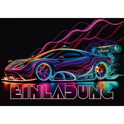 Immagine di Edition Colibri 10 biglietti di invito per auto colorati il compleanno dei bambini/auto da corsa/auto veloce/set con veloce bambini ragazzi e ragazze (11152 DE)
