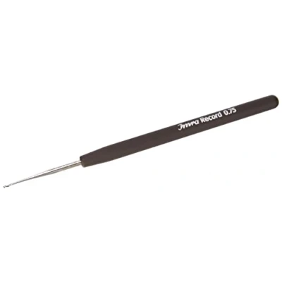 Immagine di Prym KnitPro Record Ferri da Uncinetto con Impugnatura Morbida, 0,75 mm, Colore: Argento Gancio Ago, Steel