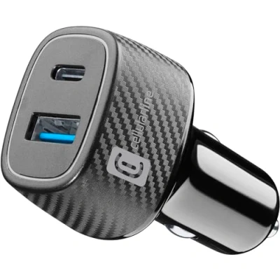 Immagine di Cellularline Caricabatterie da Auto Presa Accendisigari 12/24V con USB e C Potenza in Uscita: 30 Watt 18