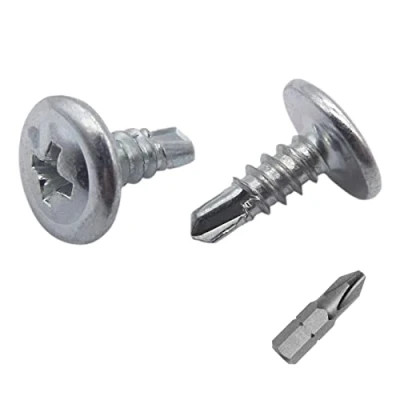 Immagine di Confezione da 400 viti in acciaio zincato 4,2 x 13 mm, testa a traliccio modificata Phillips, vite autofilettante (400, mm)