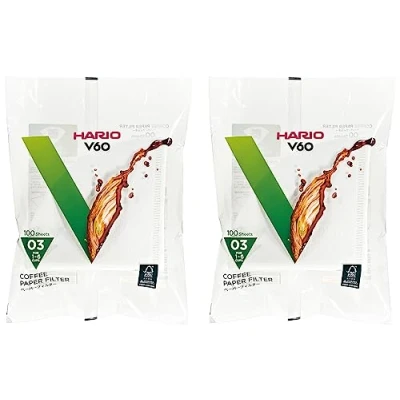 Immagine di HARIO VCF 03 100W Paper Filter for V60 W, 1 to 6 tazze 200 fogli Bianco