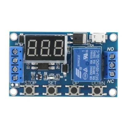 Immagine di DEWIN Modulo Relè, Rele Temporizzato DC 6V 30V Relè Ritardo Trigger On/Off Timer con Display LED a Cifre Micro USB 5V
