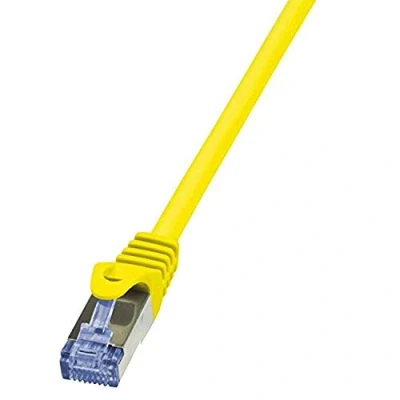 Immagine di LogiLink CQ3017S RJ45 cavo di rete, patch CAT 6A S/FTP 0.25 m Giallo Ritardante fiamma, con protezione 1 pz.