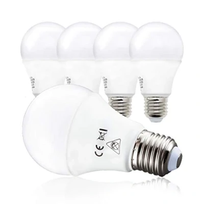 Immagine di B.K.Licht Lampadine LED luce calda, sostituzione alogene da 75W, attacco E27, confezione 5, 9W, 806 Lumen, 2700 Kelvin, luci a goccia per plafoniere e lampade
