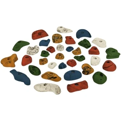 Immagine di ALPIDEX 35 Prese da Arrampicata in Kit principiante per ca. 3 bis 5 m² di Superficie Arrampicata, Griffe NEU:colorato