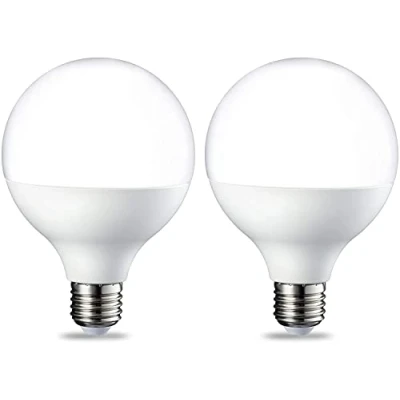 Immagine di Amazon Basics Lampadine a LED, attacco Edison E27, forma di globo, G93, 14,5 W (equivalenti 100 W), Luce Bianca Calda, non dimmerabili, confezione da 2