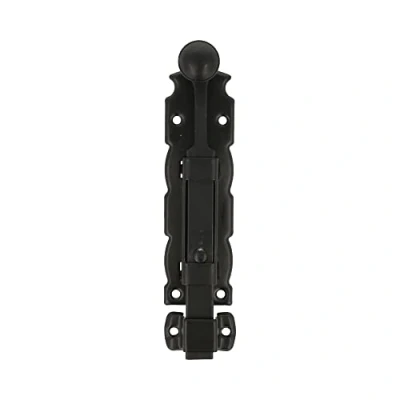 Immagine di Amig Perno di sovrapposizione Serratura per porte e finestre Chiusura resistente Acciaio Zamak Colore: Nero 150 x 35 mm Viti non incluse