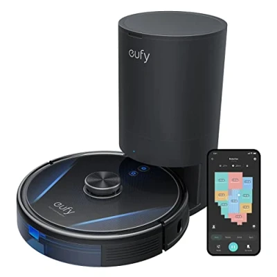 Immagine di eufy RoboVac LR30 Hybrid+ Robot Aspirapolvere+Mocio, Autosvuotante, Capacità 60 giorni, iPath Laser Navigation, Aspirazione Ultraforte 3.000 Pa, Mappatura Multipiano, Controllo app Avanzato, Alexa
