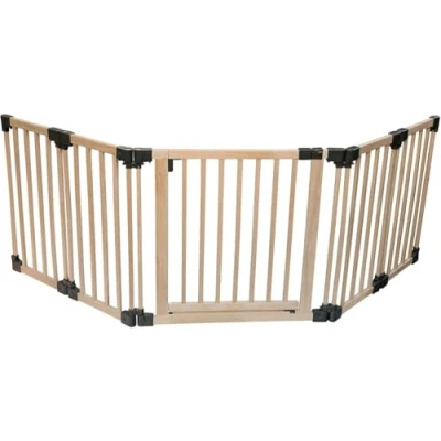 Immagine di Safetots barriera di sicurezza in legno con pannelli multipli, fino a 256,5cm, naturale, flessibile per stanza e scale, divisorio porta bambini piccoli