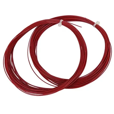 Immagine di Keenso 2 pezzi Corda per racchetta da badminton, 10m Alta flessibilità badminton allenamento Linee badminton(Rosso)