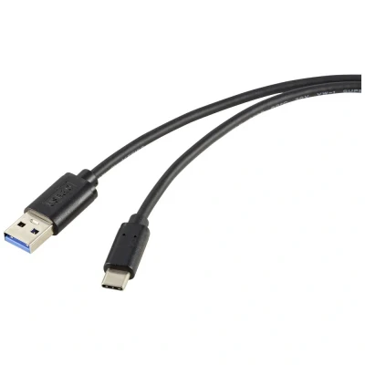 Immagine di Renkforce Cavo USB 3.2 Gen2 Spina C®, A 1.00 m Nero Schermatura totale RF 5720404