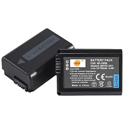 Immagine di DSTE 2PCS NP FW50 (1950mAh/7.4 V) Batteria compatibile per Sony NEX 3/5/7 Series, SLT A, Alpha Series