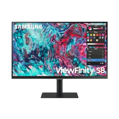Immagine di Samsung ViewFinity S8 S27B800TGU Monitor LED ERP F (A G) 68.6 cm (27 pollici) 3840 x 2160 Pixel 16:9 5 ms HDMI ™, Thunderbolt 4, RJ45, Cuffie (jack da 3,5