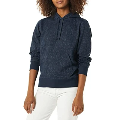 Immagine di Amazon Essentials Felpa con Cappuccio in Pile vestibilità Regular (Taglie Forti Disponibili) Donna, Blu Marino Maculata, XS