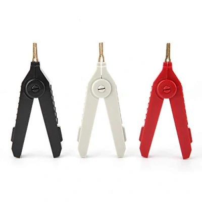 Immagine di 3 Pezzi Coccodrillo Per Test a 4 Fili Kelvin Clip P2004 in Rame Placcato Oro