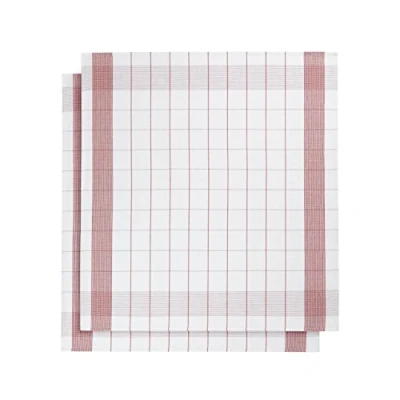Immagine di De Witte Lietaer 200064 Set di 2 Strofinacci Lino/Cotone 68 x cm, 50% Cotone, Lino, Rosso, 68x68 cm