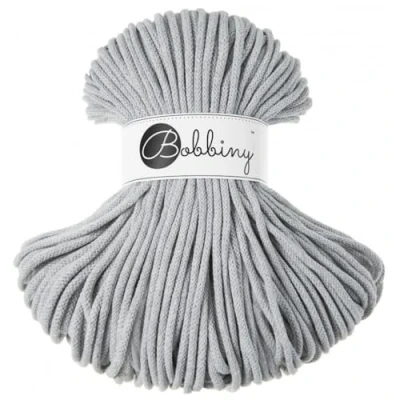 Immagine di Bobbiny Corda di macramè, 5 mm spessore, colore: light grey (grigio chiaro), in 100% cotone, 100 m