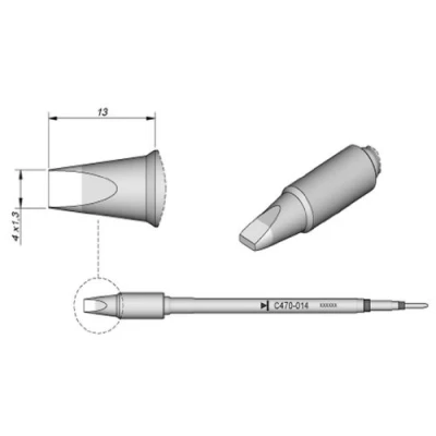 Immagine di JBC Tools punta di saldatura Forma a scalpello Dimensione 4.0 mm Lunghezza punte 13 Contenuto 1 pz.