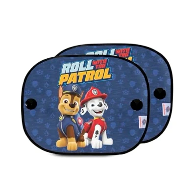 Immagine di Paw Patrol Set di 2 Tende Laterali microforate Bambini con Chase e Marshall. Protegge dai Raggi solari dal Calore