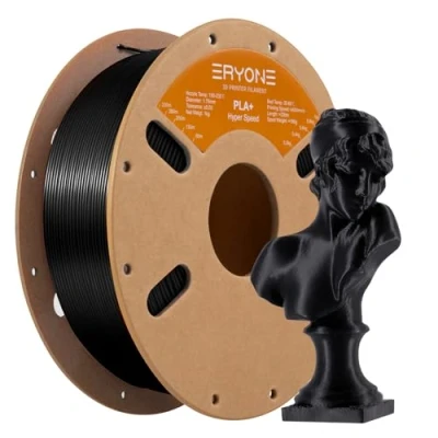 Immagine di ERYONE High Speed Filament PLA+ 1.75mm +/ 0.03mm, 3D Printing PLA Pro Fit Most FDM Printer, 1kg / Spool, Black