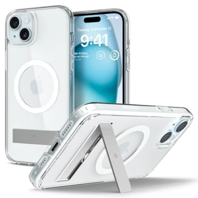 Immagine di Spigen Cover per iPhone 15 Plus, Ultra Hybrid S MagFit, Compatibile con MagSafe Trasparente