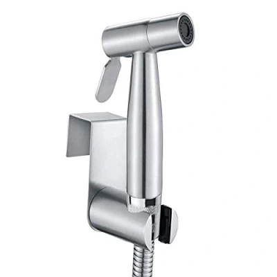 Immagine di Doccetta bidet a mano, in acciaio inox di alta qualità, Set completo doccia per WC, ottima lavare i pannolini tessuto,Argento(3 pezzi) (Stile 1)