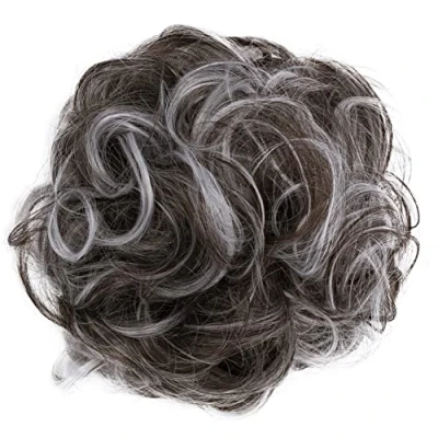 Immagine di CAISHA Elastico Per Capelli XXL Ispessimento Dei Voluminoso Resistente Al Calore Marrone Grigio Mix G25E