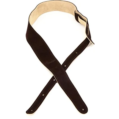 Immagine di Fender, Reversible Suede Tracolla in pelle scamosciata per chitarra e basso, 5cm Larghezza, Marrone &amp; Colore Beige