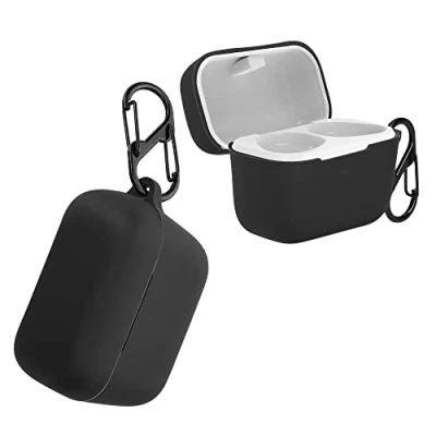 Immagine di kwmobile Custodia Silicone Cuffie Compatibile con Sennheiser CX True Wireless Cover Porta Auricolari Moschettone Case nero