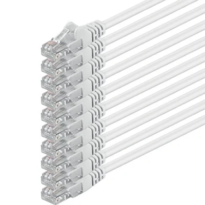 Immagine di 1attack, cavo di rete patch UTP Cat6, con 2 connettori RJ45, confezione da 5 pezzi white 0.25 Meter