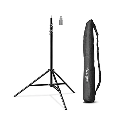 Immagine di Walimex pro WT 806 Soporte de luz (con amortiguación muelle, aluminio, máximo 256 cm, carga 6 kg, para reflector, flash, softbox estudio) con bolsa