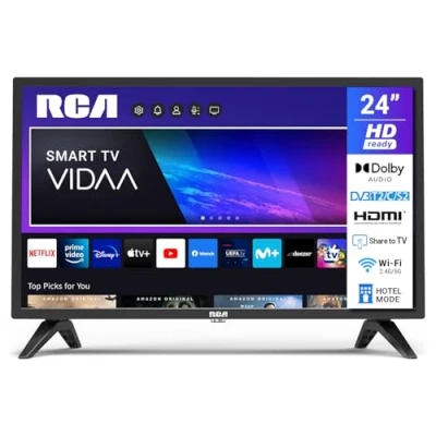 Immagine di RCA Smart TV 24 Pollici (60 cm) Televisori (VIDAA) HD Ready Triplo Tuner App Store Netflix YouTube WiFi HDMI USB CI/CI+ Modalità hotel (VRS24HF1, 2024)