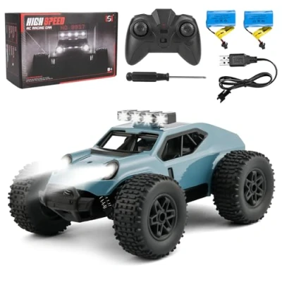 Immagine di Comius Sharp Macchina Telecomandata，1/20 25km/H Radiocomandata Ad Alta Velocità, Fuoristrada A Trazione Integrale Con Luci Led, Regalo Per Bambini Di 7 14 Anni(Blu)