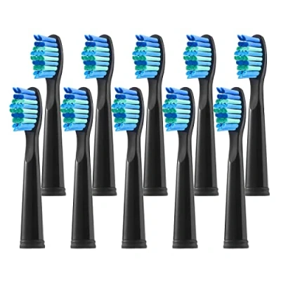 Immagine di Teeteck 10 Testine per Spazzolino da Denti Compatibili con FW/SG D7/D8/FW507/508/551/917/959/D1/D3 Nero