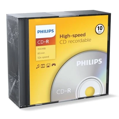 Immagine di Philips Cd R 80 Min 52X Slim Box Conf. 10