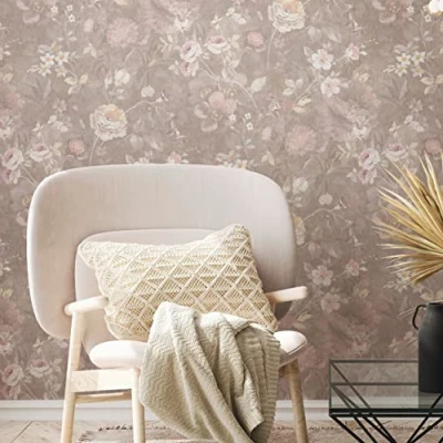 Immagine di A.S. Création Natural Living 386363 Carta da parati floreale in tessuto non tessuto, senza PVC, 10,05 x 0,53 m, made Germany