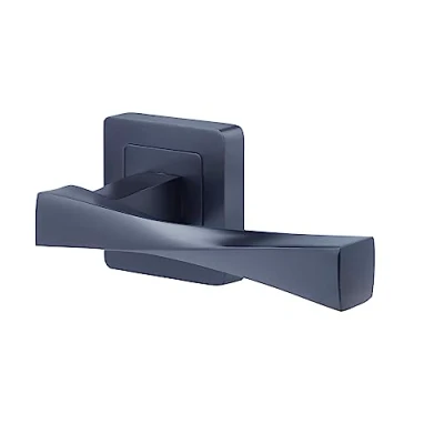 Immagine di Yale Coppia di maniglie per porta su rosone Verona, colore nero, opaco, con foro serratura, 7 mm, interna ed esterna, YPP7 V PC