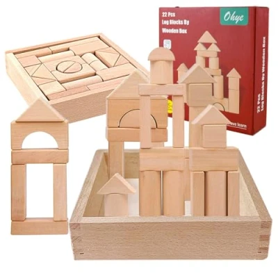 Immagine di qmyawka Costruzioni Legno, Giochi Legno Montessori,Giochi in per Bambini,Forme Geometriche Ordinamento e Impilamento Block Giochi,Giochi Educativo 3+ Anno su.