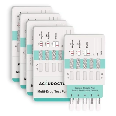Immagine di 5x Test Antidroga Multiplo Accudoctor 5 sostanza urine THC Cannabis Marijuana Cocaina Anfetamina MDMA farmaco rapido 50 ng Strisce Drug Screencompleto Droghe multidroghe multidroga kit