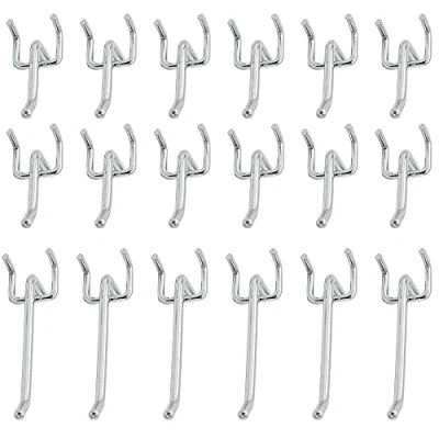Immagine di WJMY Ganci Pannello Forato in Metallo per Pegboard Mensole del Supermercato 60 Pezzi, con Triangolari Perforati, Lunghezza 5 cm e 10