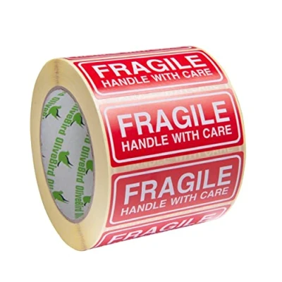 Immagine di OliveBird 1000 Adesivi Fragile Handle With Care Dimensione 90x35mm