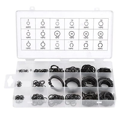 Immagine di Garosa 300pcs Anello Elastico 2 32mm E Clip Snap Circlip 18 Diverse Dimensioni Kit di Ritenzione Esterno Set Assortimento Rondella a con Fibbia Divisa