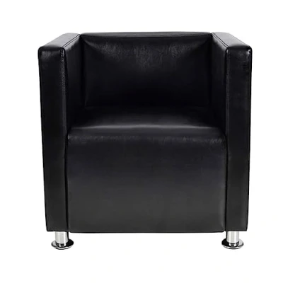 Immagine di vidaXL Poltrona a Cubo in Similpelle Nera Poltroncina Sedia con Braccioli