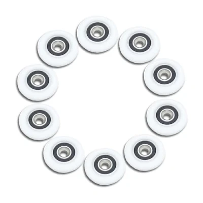 Immagine di 10 Pcs Ruote della Doccia Rulli per Porte Curve,Ruote Porta Scorrevole,Rotelle Scorrevole Cuscinetti Box Doccia,Rotelle Bianco