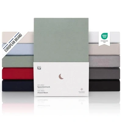 Immagine di Blumtal Lenzuolo con Angoli letto matrimoniale 180x200 set da 2 in Cotone 150g/m² Lenzuola Sotto verde