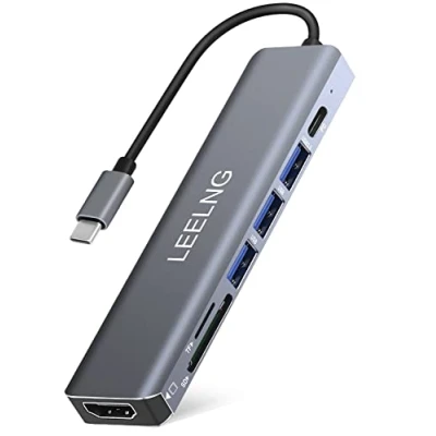 Immagine di Hub USB C per MacBook,7 in 1 Adattatore MAC con HDMI,Lettore Schede SD/TF,Docking Station Computer/MacBook Pro Air/iPad/Surface/Samsung/Steam Deck/RogAlly/Type