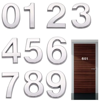 Immagine di 10 Pezzi Numero Civico Esterno, Numeri Civici da Esterno 3D per Porta, Indirizzo, Hotel, Pensioni, Aule E Uffici (0 9, Argento)